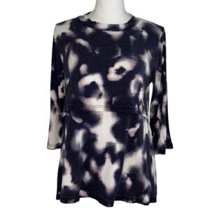 Mama Licious 3/4 sleeve NURSING TOP tie die style pattern maternity wear Blouse